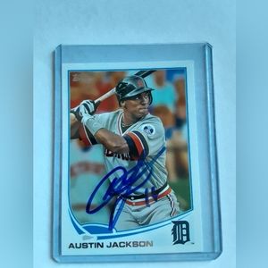 Detroit tigers autograph Austin Jackson signed baseball card